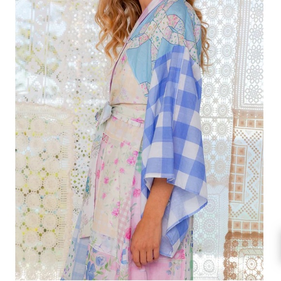 FILLYBOO QUILTED PATCHWORK LOLLIPOP ROBE HAND MADE SIGNATURE HAND PAINTED MOTIFS - Picture 4 of 15